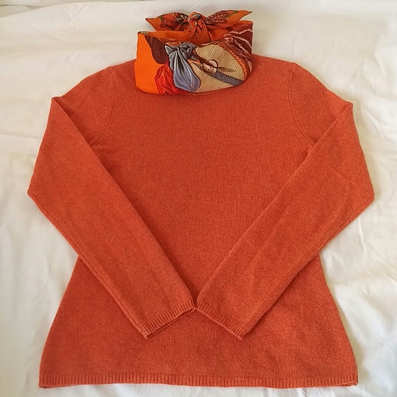 Lord and Taylor - pumpkin spice cashmere sweater - Picture 1 of 4